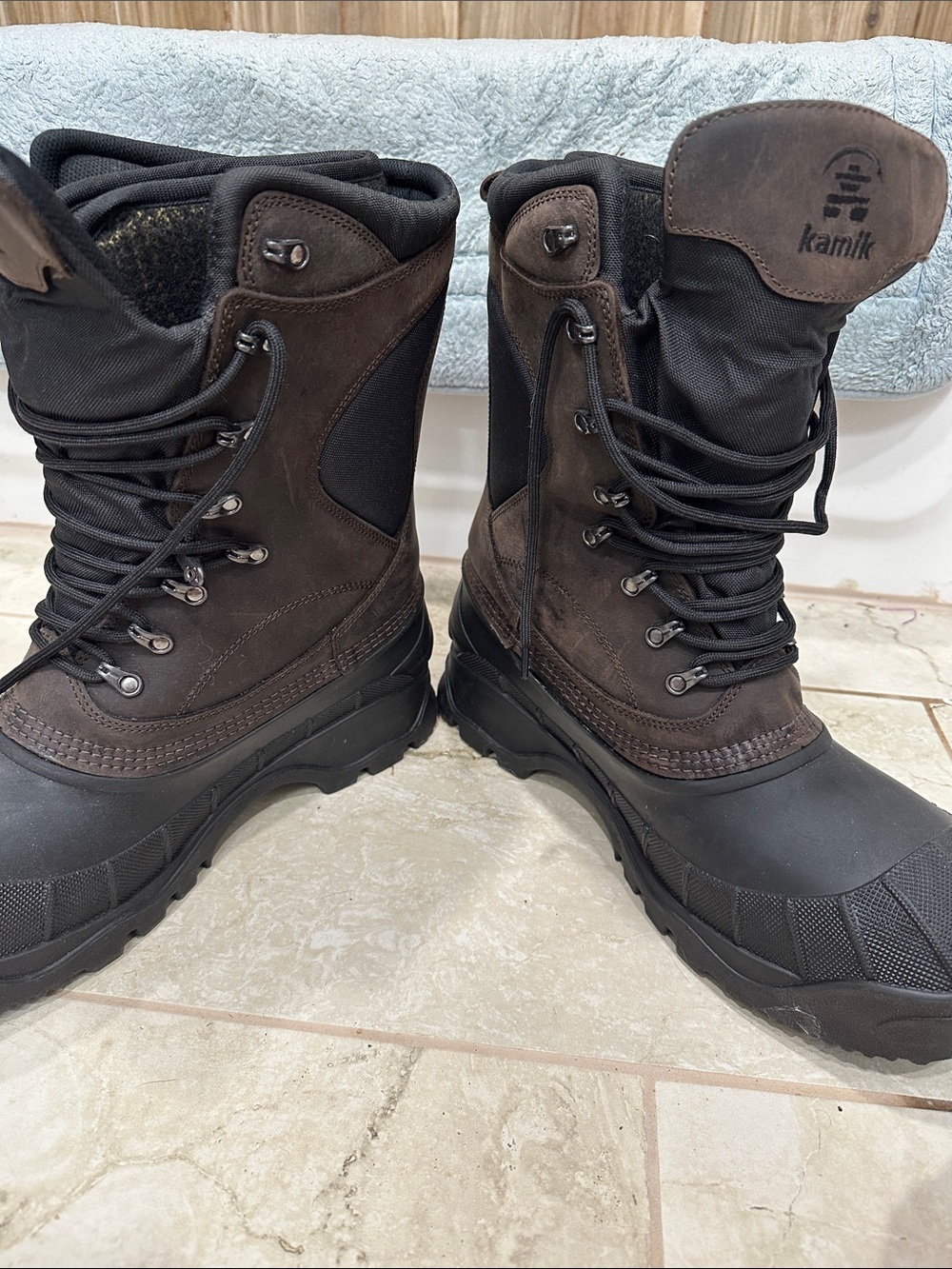 Kamik Men's Cody Dark Brown and Black Waterproof Winter Boots - Picture 6 of 9